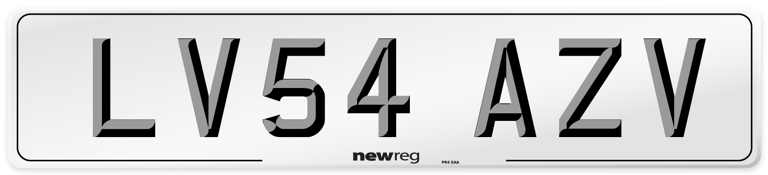 LV54 AZV Number Plate from New Reg